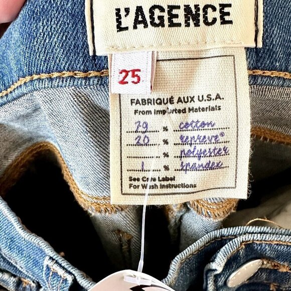 NWT L'AGENCE Straight Blue Jean - Size 25 - Picture 2 of 4
